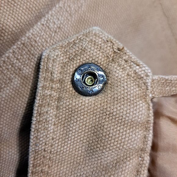 Levis Jacket Men's Medium Brown Lined Zip Snap Canvas Hoodie Trucker Coat - Picture 7 of 10